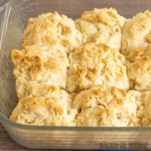 3-ingredient biscuit recipe baked in glass pan