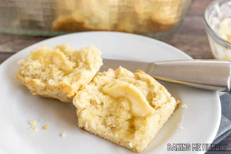 biscuit with honey butter on plate