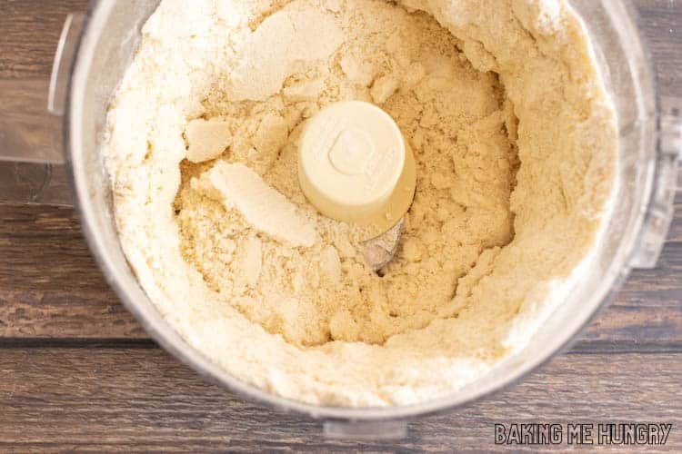 butter cut into flour in food processor