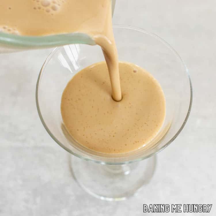 espresso filling being poured into glass