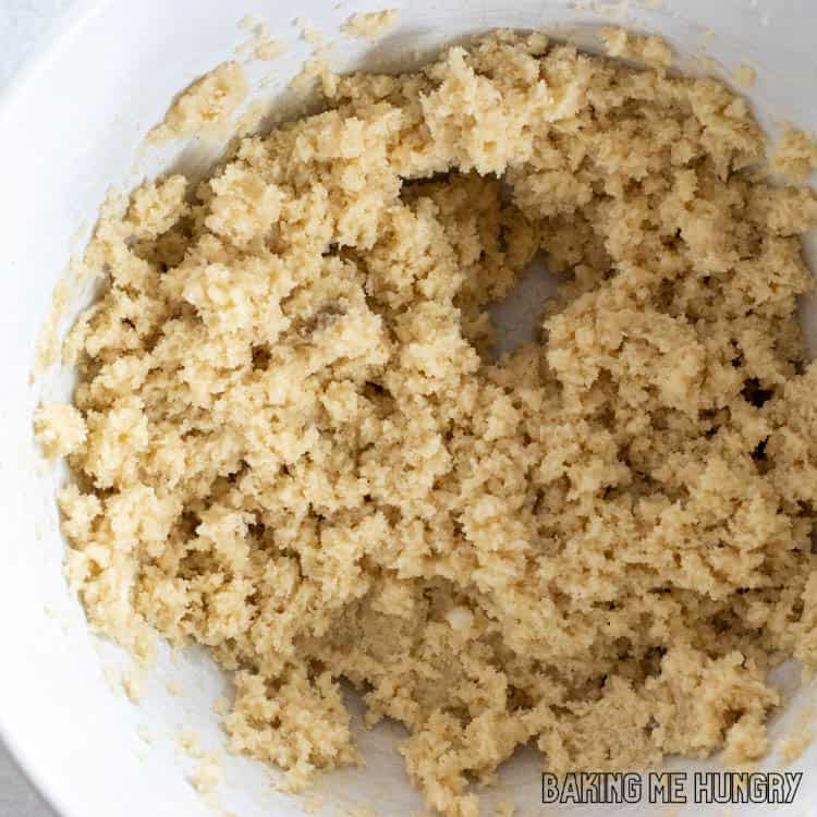 creamed butter and sugar in mixing bowl