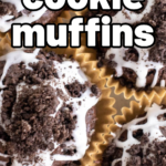 pinterest image for oreo muffins recipe