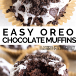 pinterest image for oreo muffins recipe
