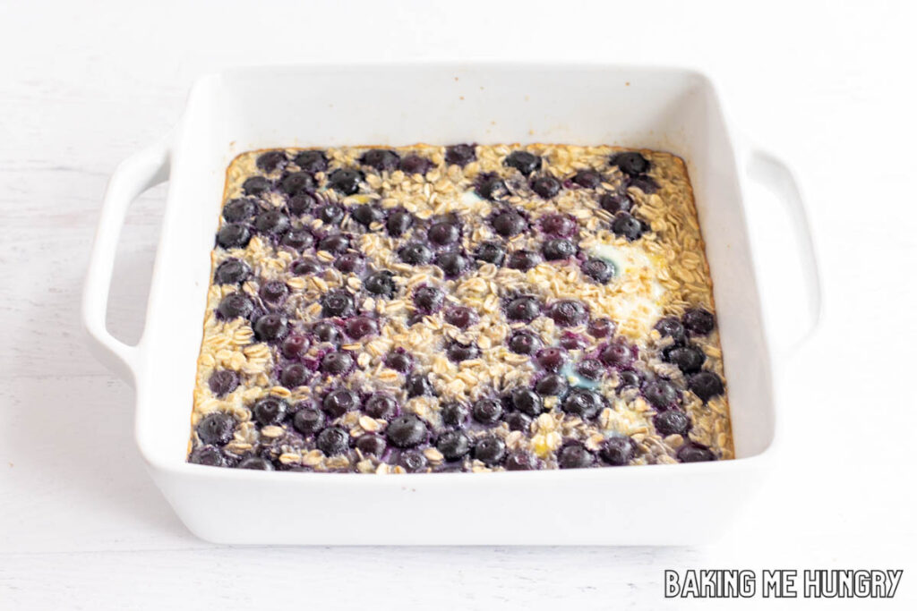 baked oatmeal in baking dish