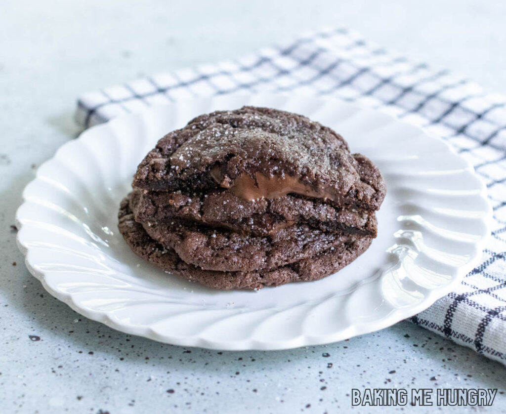 plate with chocolate lava cookies