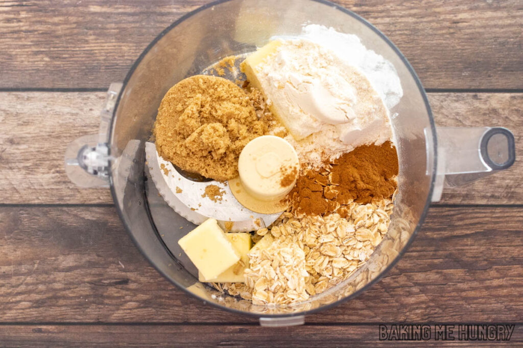 ingredients for crumb topping in food processor