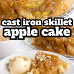 pinterest image for cast iron irish apple cake recipe