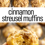 pinterest image for Cinnamon Streusel Muffins
