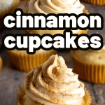 pinterest image for cinnamon cupcakes