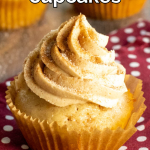 pinterest image for cinnamon cupcakes