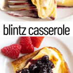 pinterest image for blintz casserole recipe