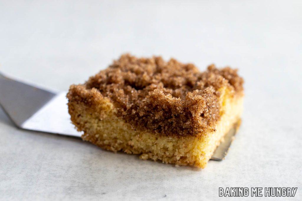 one of the 3 ingredient cake mix cookie bars on a serving spatula
