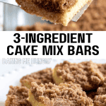 pinterest image for 3 ingredient cake mix cookie bars