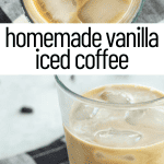 pinterest image for vanilla iced coffee