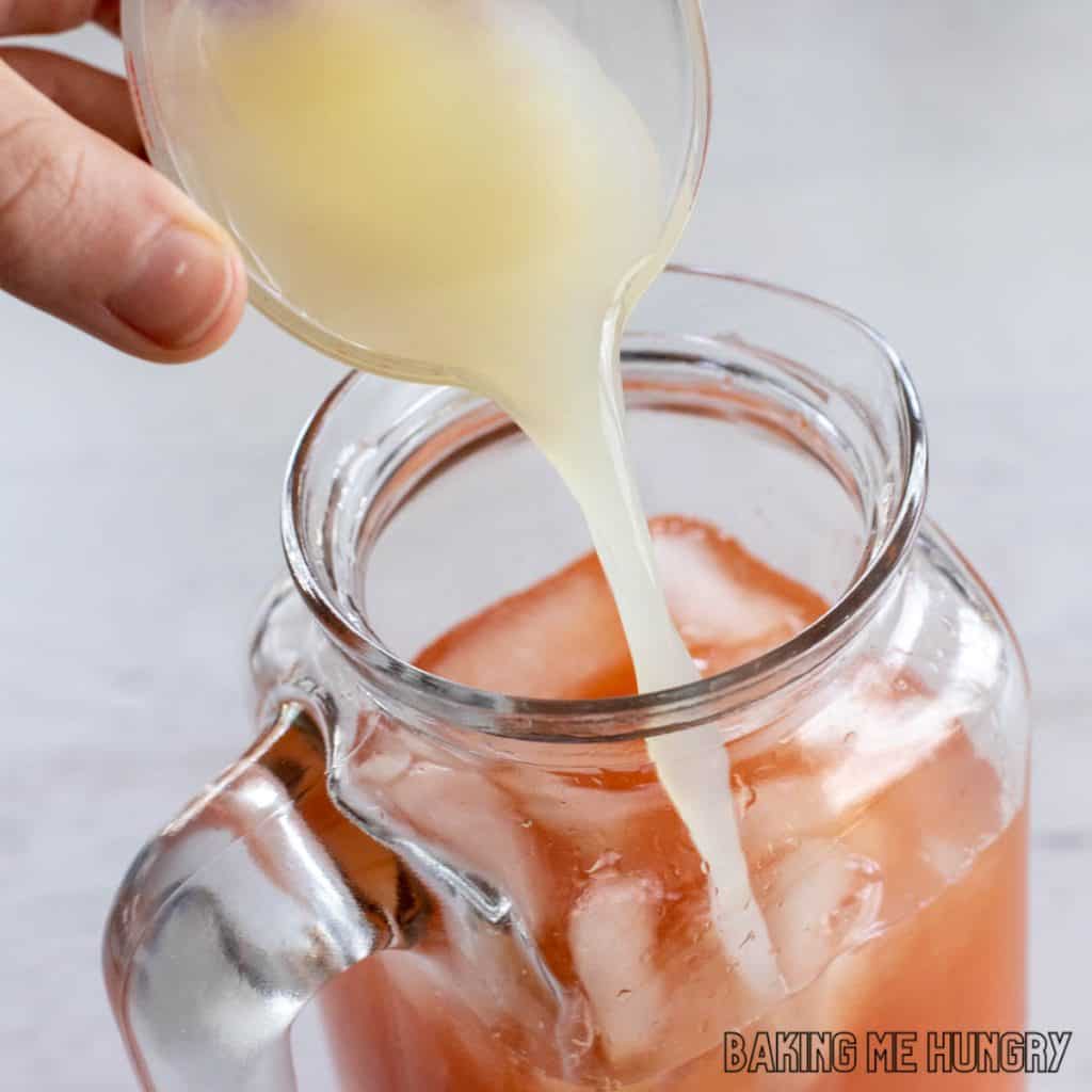 lemon juice being added