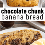 pinterest image for chocolate chunk banana bread recipe (1)