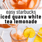 pinterest image for iced guava white tea lemonade
