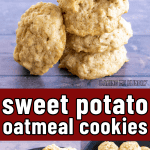 pinterest image for sweet potato oatmeal cookies