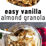 pinterest image for vanilla almond granola recipe