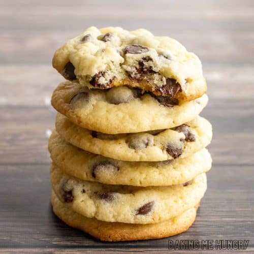 stack of 5 ingredient chocolate chip cookies
