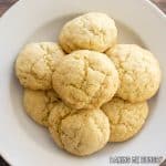 small batch sugar cookie recipe on plate from overhhead