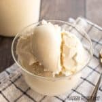 maple syrup ice cream in bowl close up