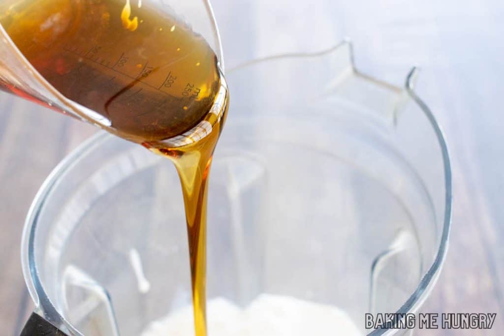 maple syrup being added