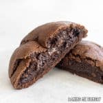 single serve chocolate cookie halves resting on each other