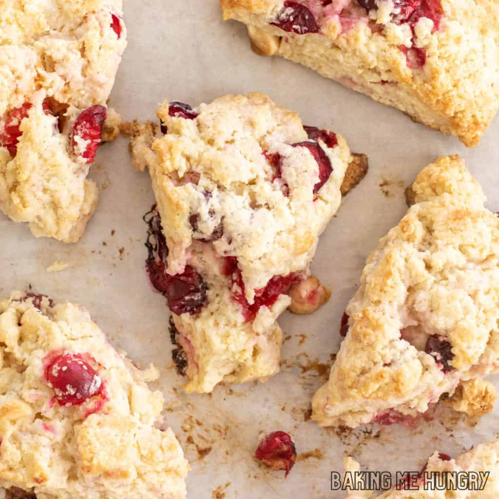baked scones on parchment