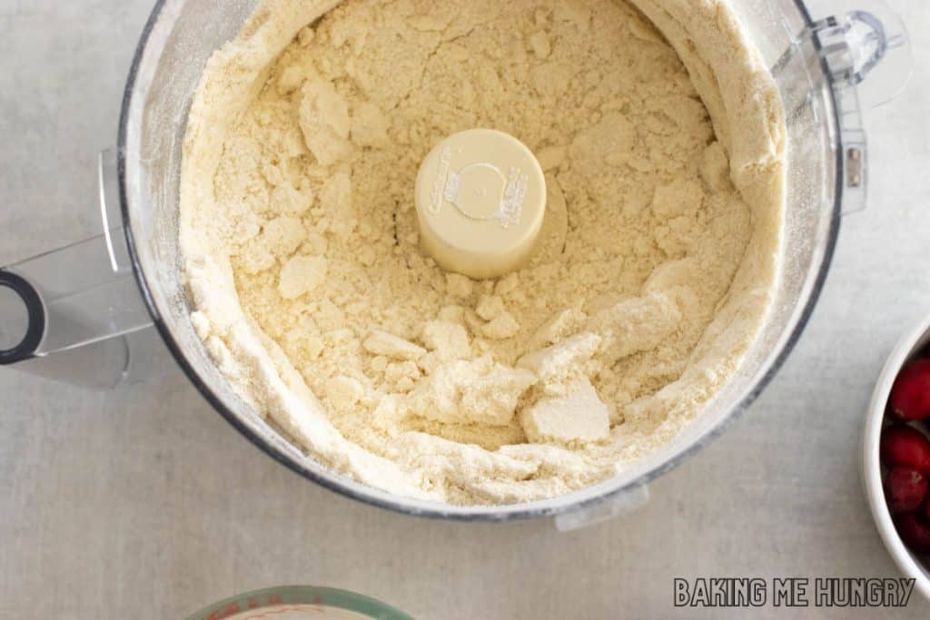butter cut into dry ingredients in food processor