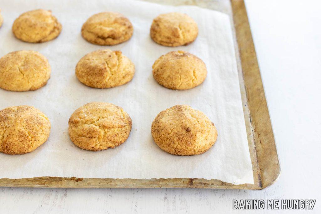 baked cookies on parchment lined tray