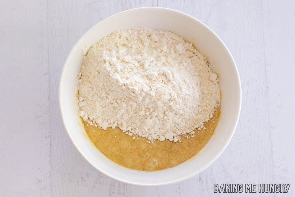 flour added to bowl