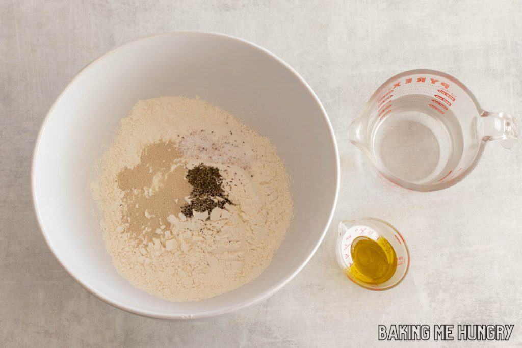 ingredients in bowls