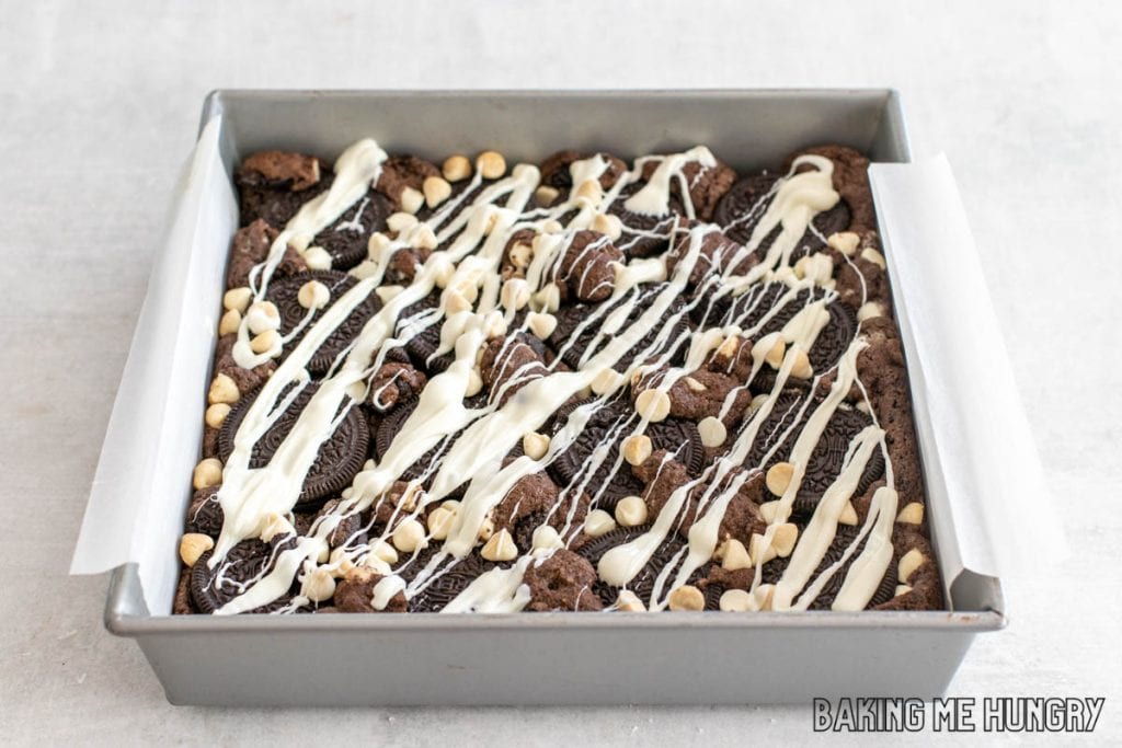 white chocolate drizzle on the bars