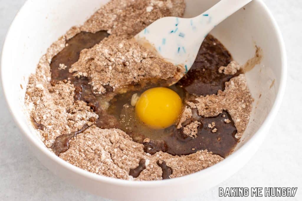 ingredients being mixed in bowl