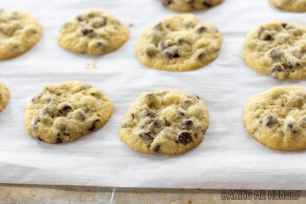 baked cookies on parchment