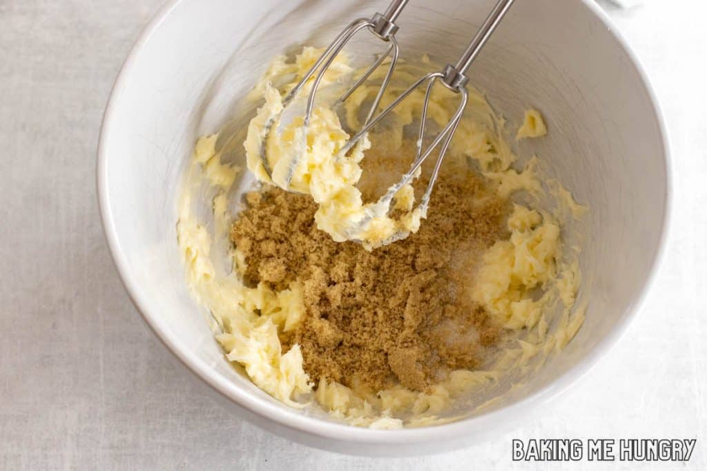 creamed butter in bowl