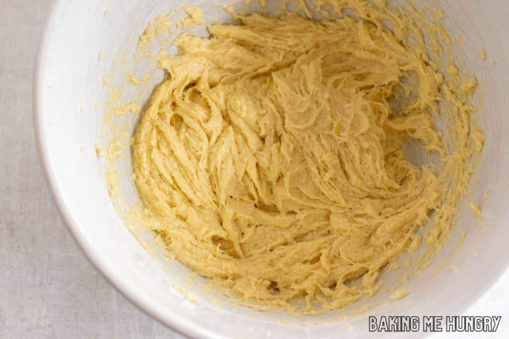wet ingredients mixed in bowl