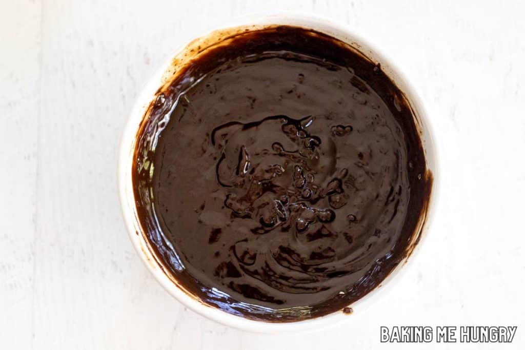 chocolate ganache in bowl