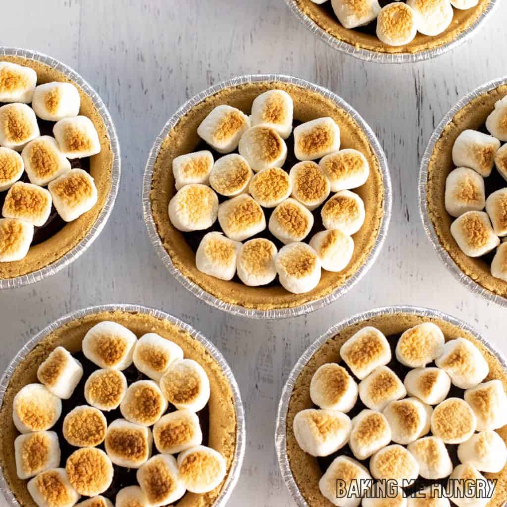 mini smores pies from overhead