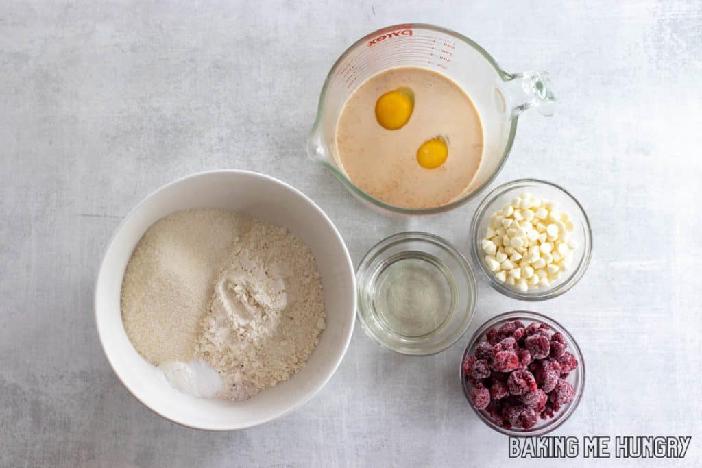 ingredients in bowls