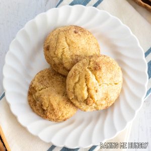 brown butter snickerdoodle cookies on a plate