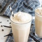 vanilla coffee frappuccino recipe in two glasses from side