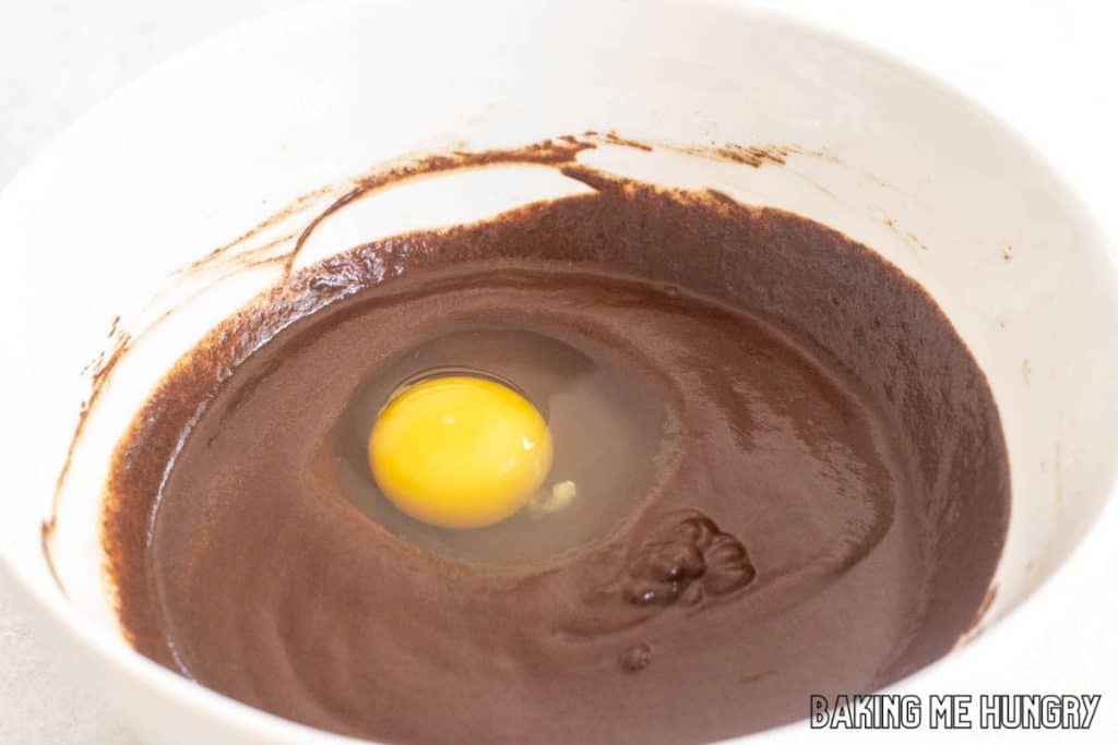 egg added to bowl