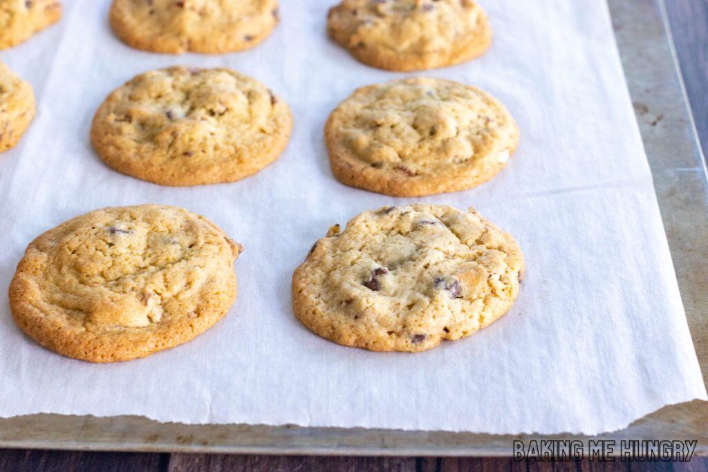 baked cookies on parchment