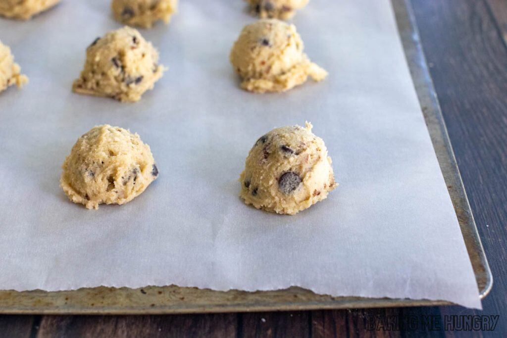 dough balls on parchment