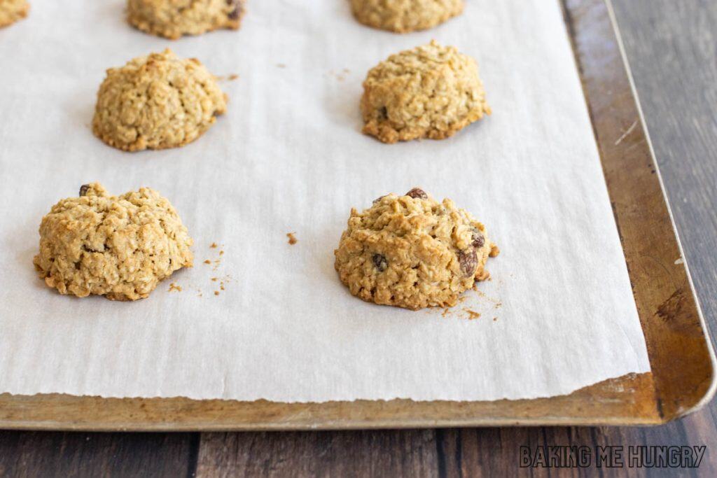 baked cookies on parchment