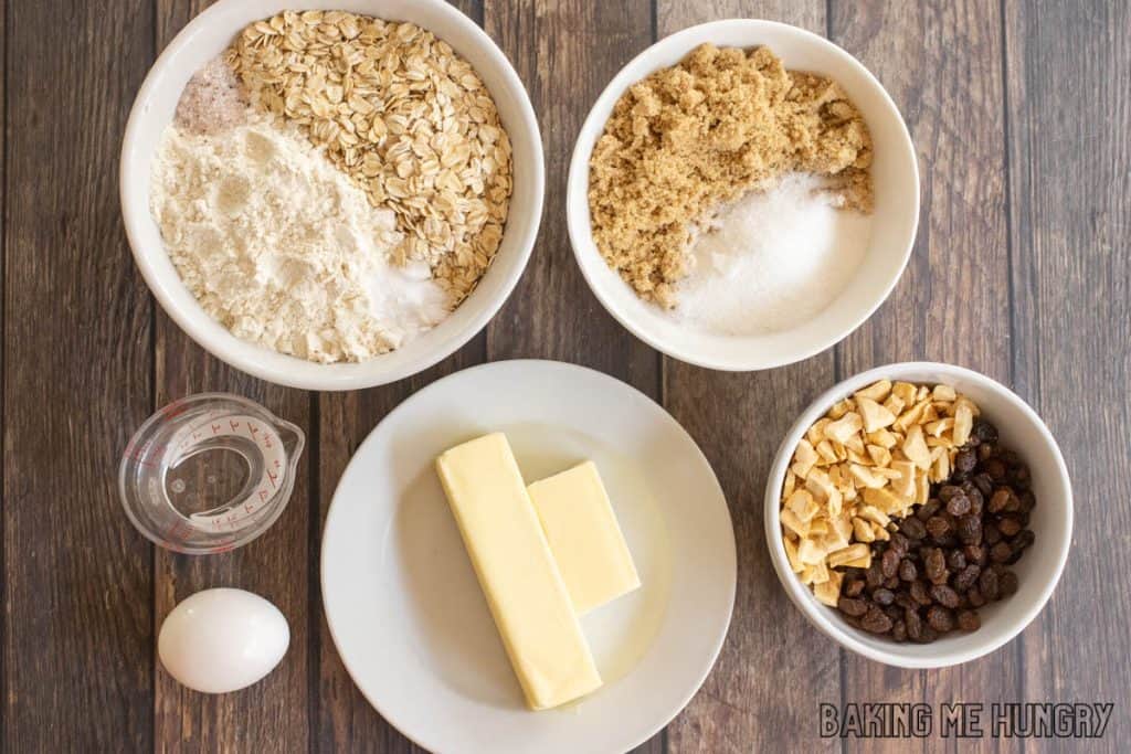 ingredients in bowls