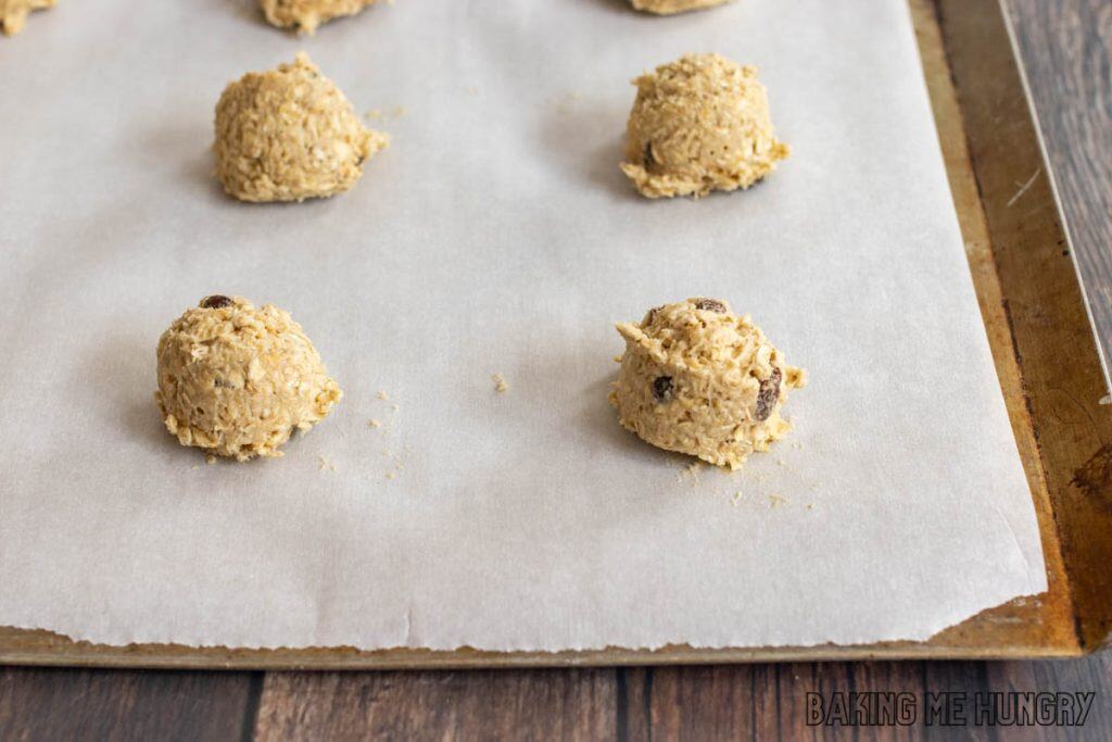 balls of dough on parchment paper