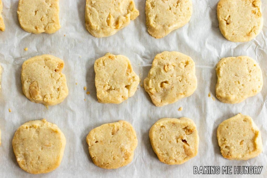 baked shortbread on parchment